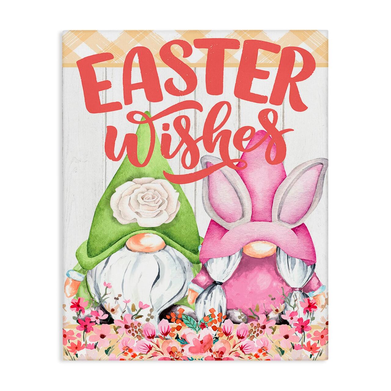 Stupell Industries Easter Wishes Gnomes Canvas Wall Art